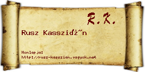 Rusz Kasszián névjegykártya